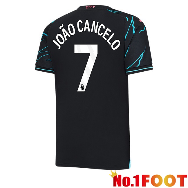 Manchester City (João Cancelo 7) Third Football Jersey Blue Black 2023/2024