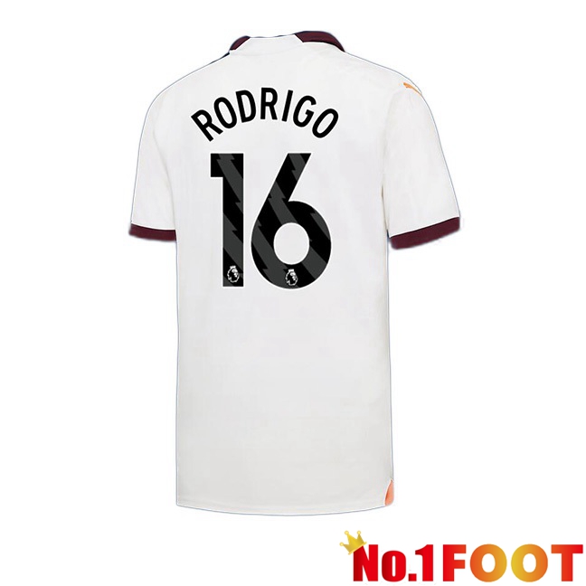 Manchester City (Rodrigo 16) Away Football Jersey White 2023/2024