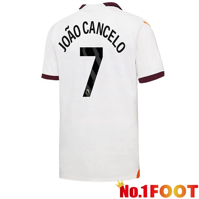 Manchester City (João Cancelo 7) Away Football Jersey White 2023/2024