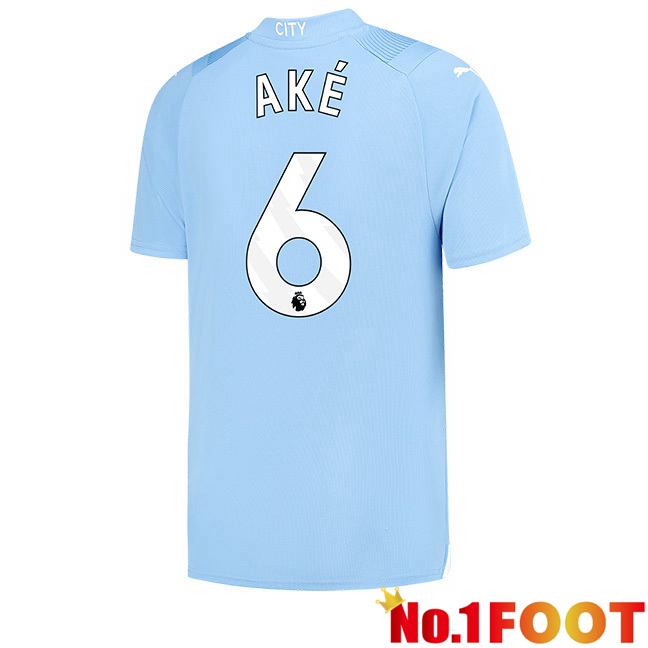 Manchester City (Nathan Ake 6) Home Football Jersey Blue 2023/2024