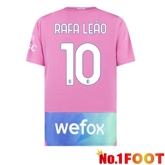 AC Milan (Rafa Leão 10) Third Football Jersey Rose 2023/2024