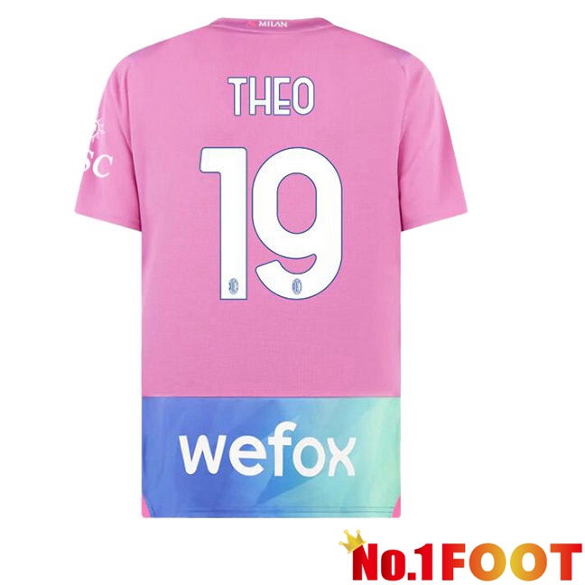 AC Milan (Theo 19) Third Football Jersey Rose 2023/2024 - Click Image to Close