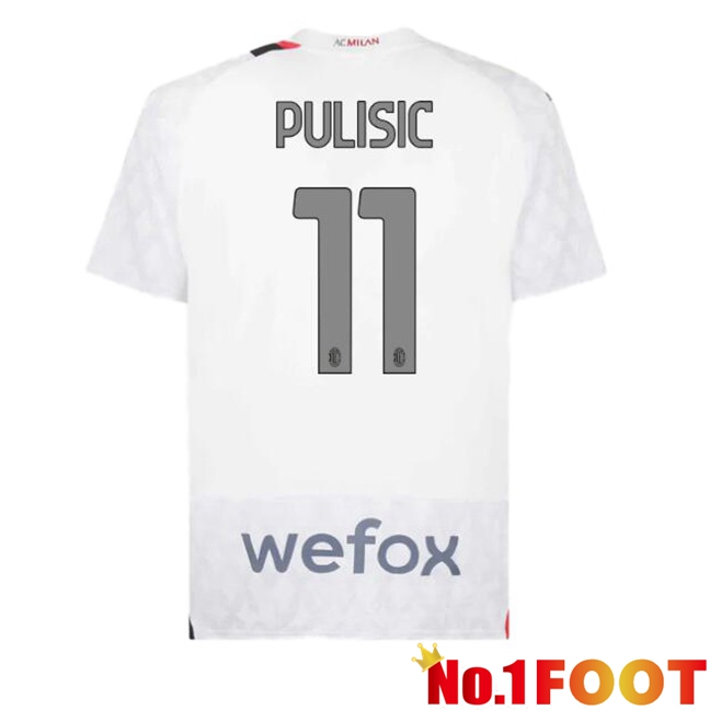 AC Milan (Pulisic 11) Away Football Jersey White 2023/2024