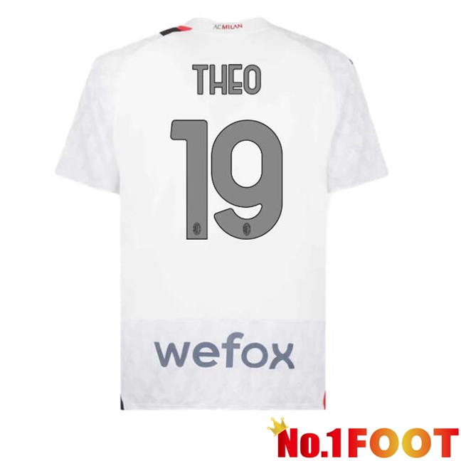 AC Milan (Theo 19) Away Football Jersey White 2023/2024 - Click Image to Close