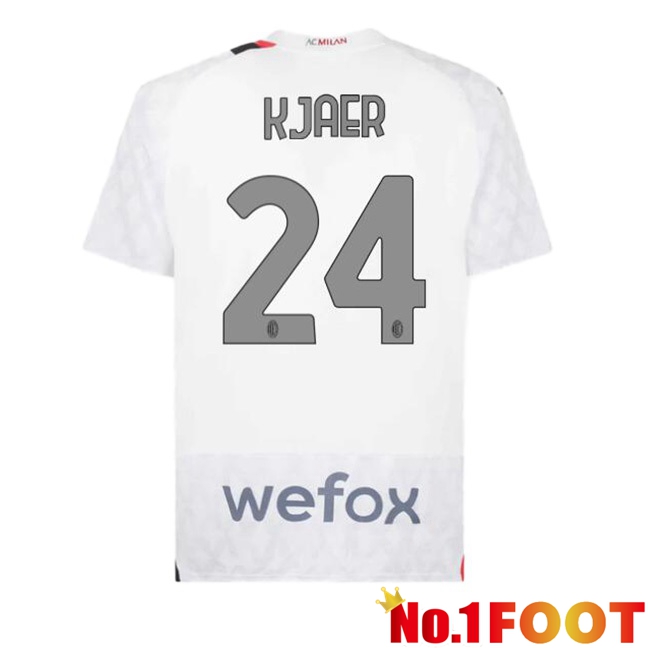 AC Milan (Kjaer 24) Away Football Jersey White 2023/2024