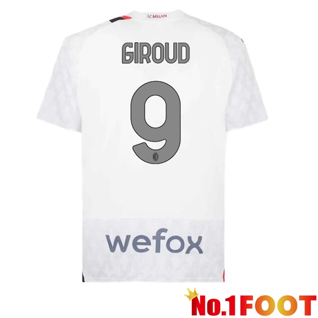 AC Milan (Giroud 9) Away Football Jersey White 2023/2024