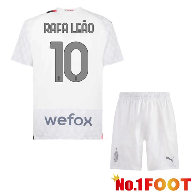 AC Milan (Rafa Leão 10) Kids Away Football Jersey White 2023/2024