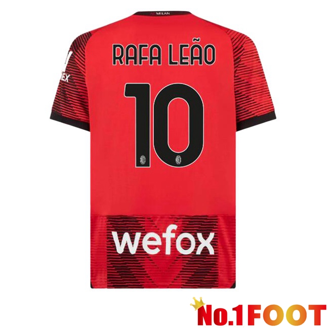 AC Milan (Rafa Leão 10) Home Football Jersey Red 2023/2024