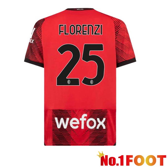 AC Milan (Florenzi 25) Home Football Jersey Red 2023/2024