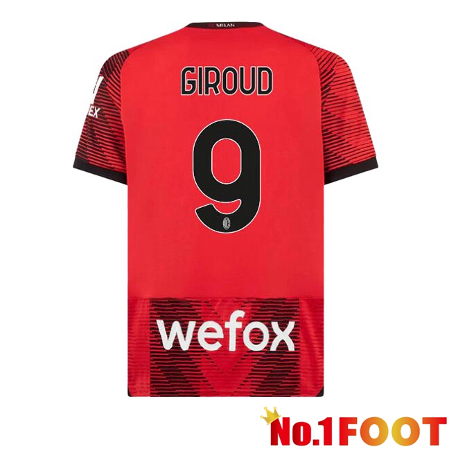 AC Milan (Giroud 9) Home Football Jersey Red 2023/2024