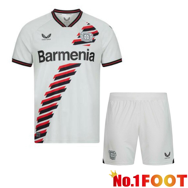 Bayer 04 Leverkusen Kids Away Football Jersey White 2023/2024