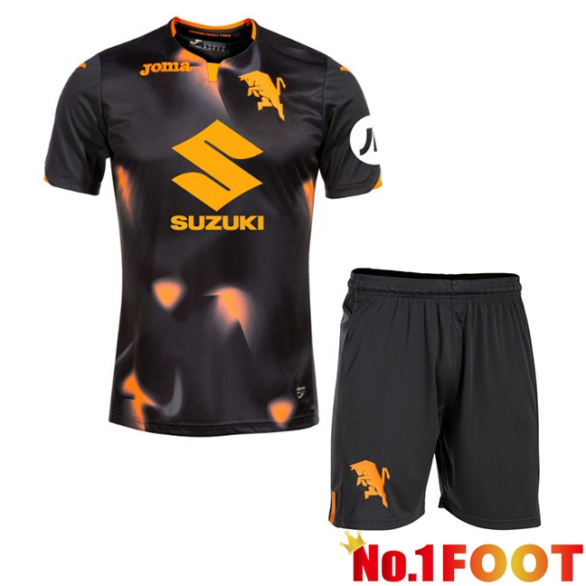 Torino FC Kids Third Football Jersey Black 2023/2024