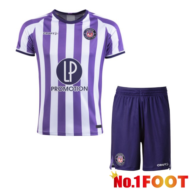 Toulouse Kids Home Football Jersey Purple White 2023/2024