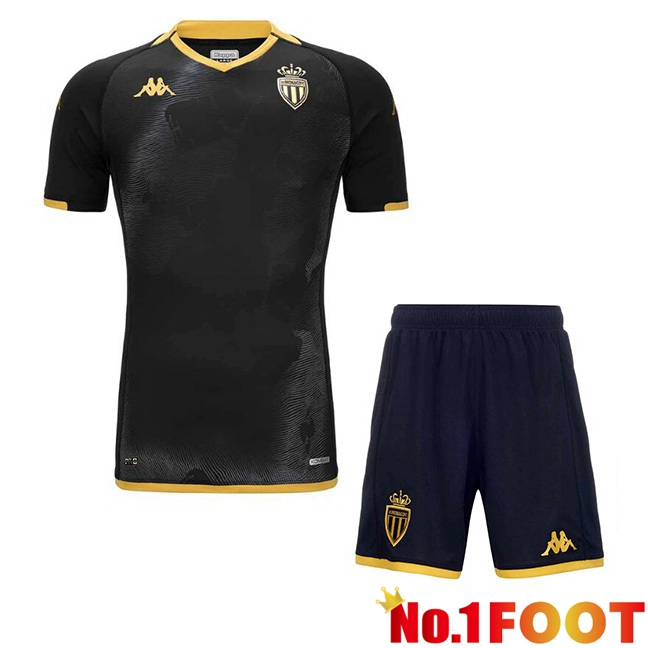 AS Monaco Kids Away Football Jersey Black 2023/2024