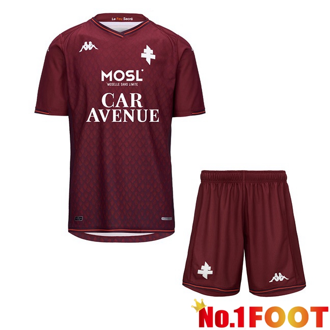 FC Metz Kids Home Football Jersey Red 2023/2024