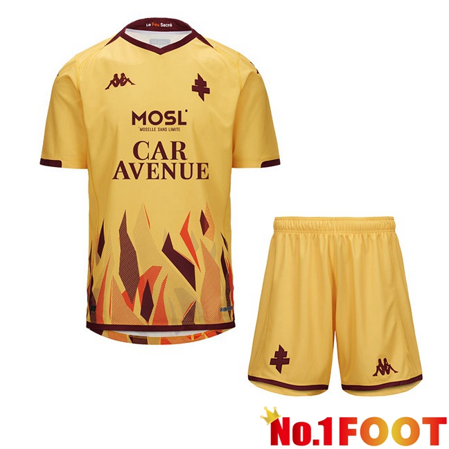 FC Metz Kids Away Football Jersey Yellow 2023/2024