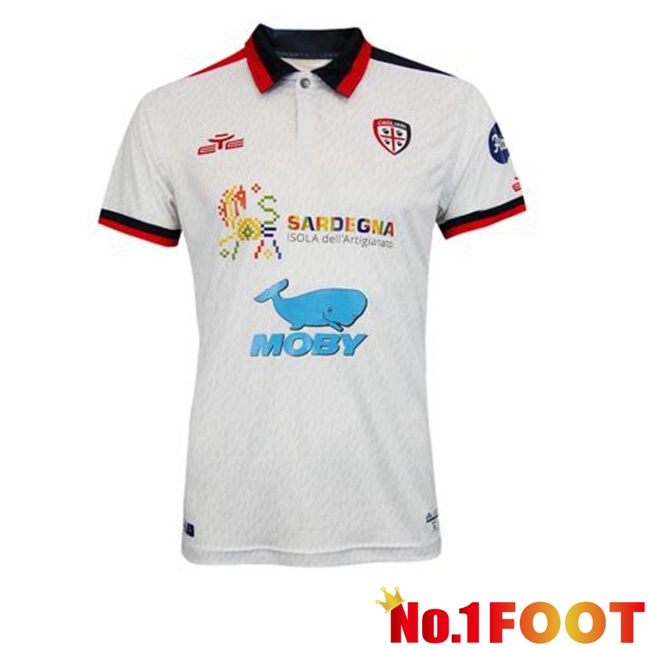 Cagliari Calcio Away Football Jersey White 2023/2024