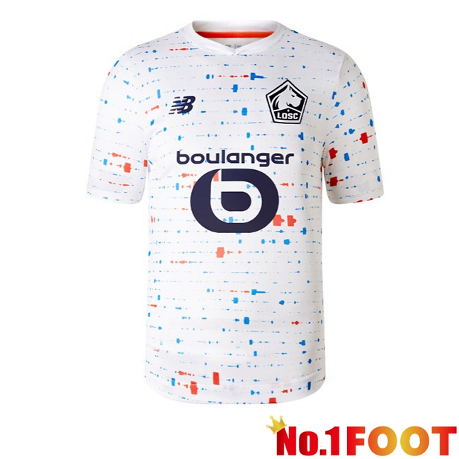 Lille OSC Away Football Jersey White 2023/2024