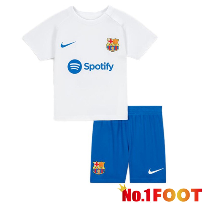 FC Barcelona Kids Away Football Jersey White 2023/2024