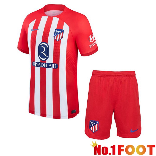 Atletico Madrid Kids Home Football Jersey Red 2023/2024