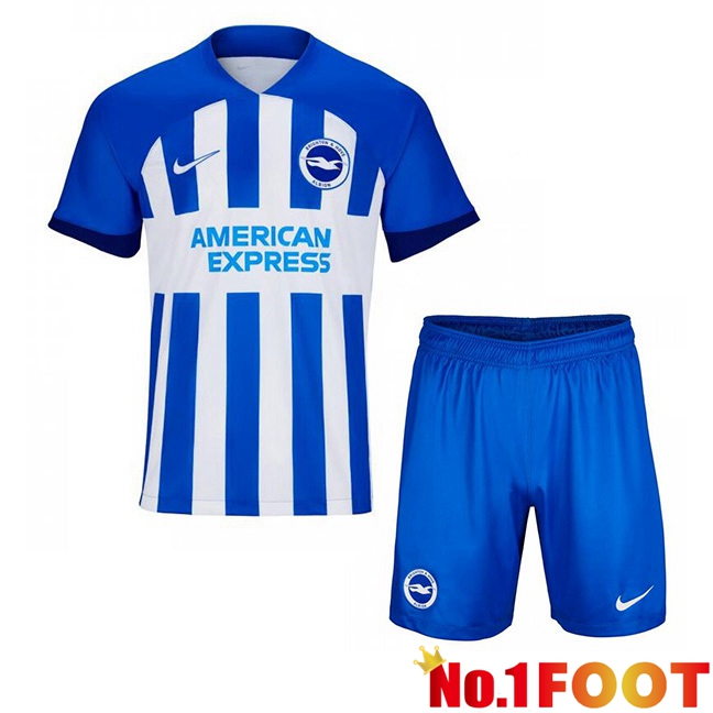 FC Brighton Kids Home Football Jersey Blue White 2023/2024