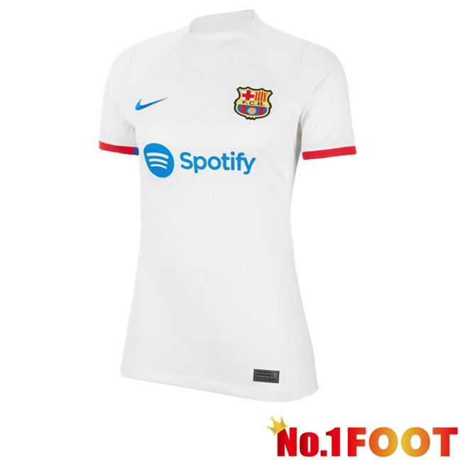 FC Barcelona Womens Away Football Jersey White 2023/2024