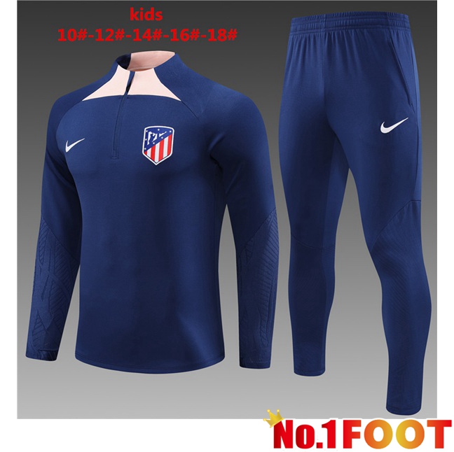 Atletico Madrid Kids Training Tracksuit Suit Blue Royal 2023/2024