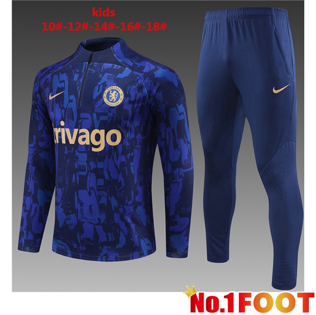 FC Chelsea Kids Training Tracksuit Suit Blue 2023/2024