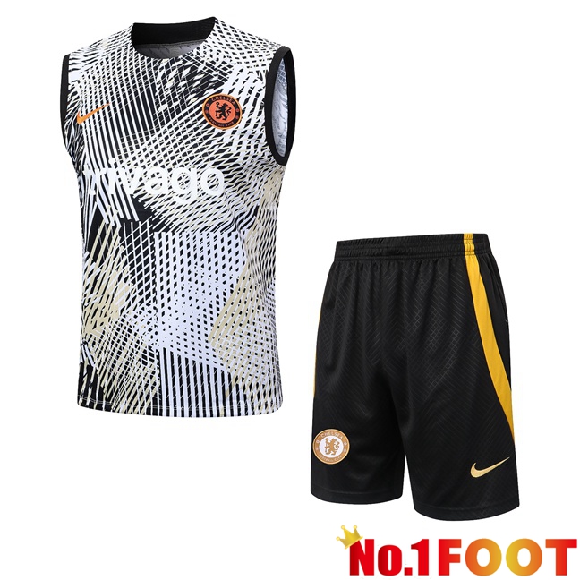 FC Chelsea Soccer Vest + Shorts Black White 2023/2024