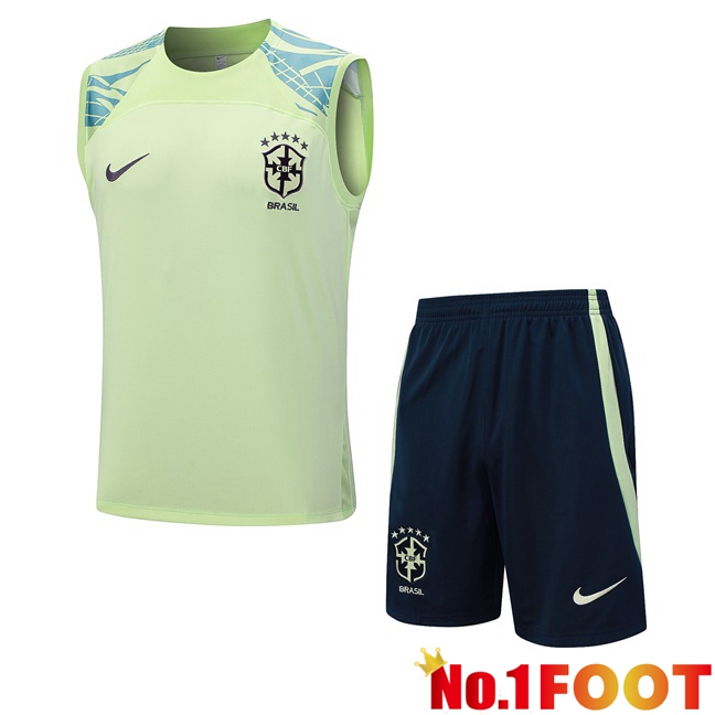 Brazil Soccer Vest + Shorts Blue Green 2023/2024