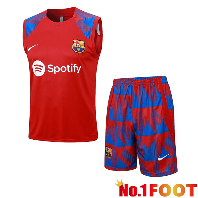 FC Barcelona Soccer Vest + Shorts Red 2023/2024