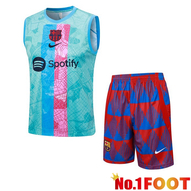 FC Barcelona Soccer Vest + Shorts Green 2023/2024