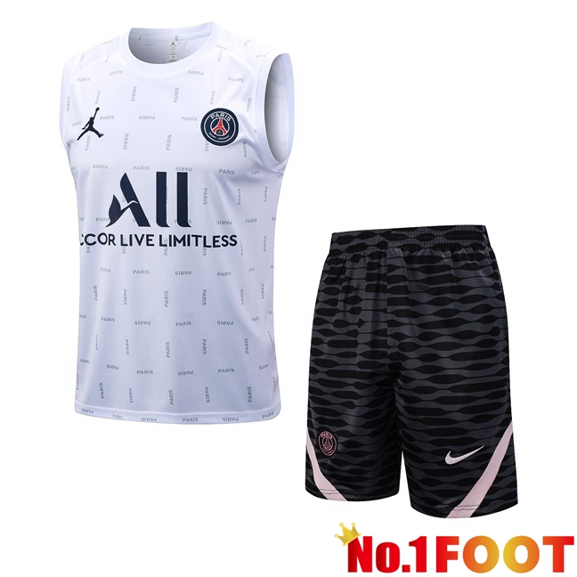 Paris PSG Soccer Vest + Shorts White 2023/2024