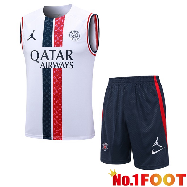 Paris PSG Soccer Vest + Shorts White 2023/2024