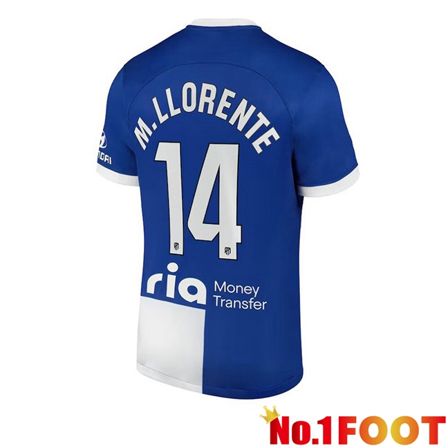 Atletico Madrid (M. Llorente 14) Away Football Jersey Blue 2023/2024