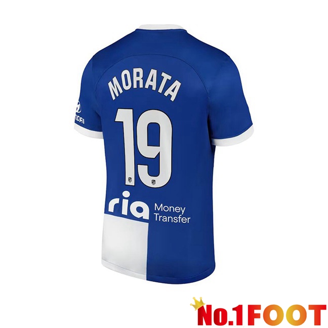 Atletico Madrid (Morata 19) Away Football Jersey Blue 2023/2024