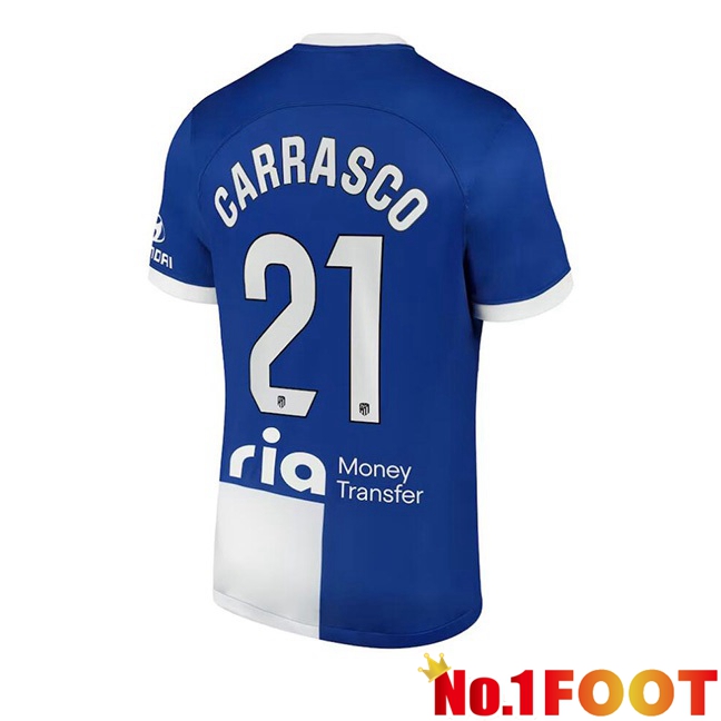 Atletico Madrid (Carrasco 21) Away Football Jersey Blue 2023/2024