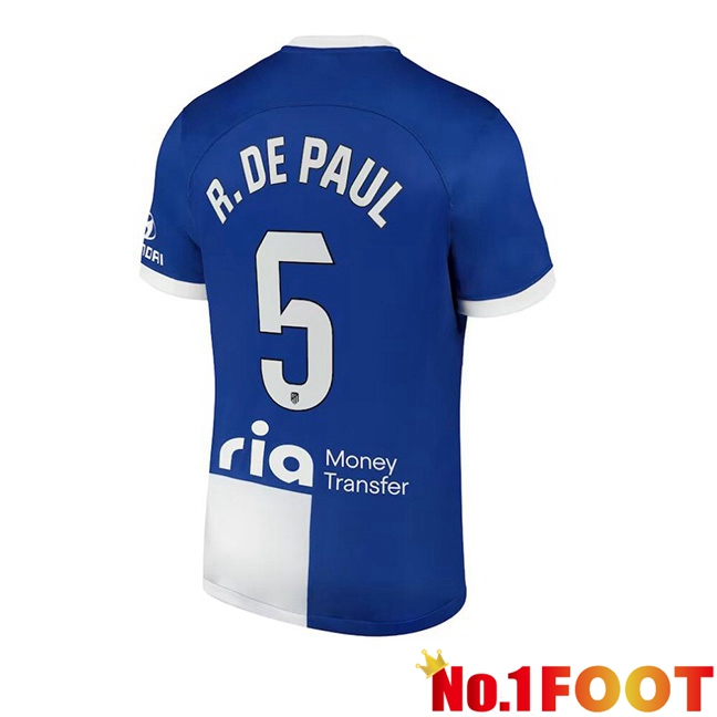 Atletico Madrid (R. De Paul 5) Away Football Jersey Blue 2023/2024