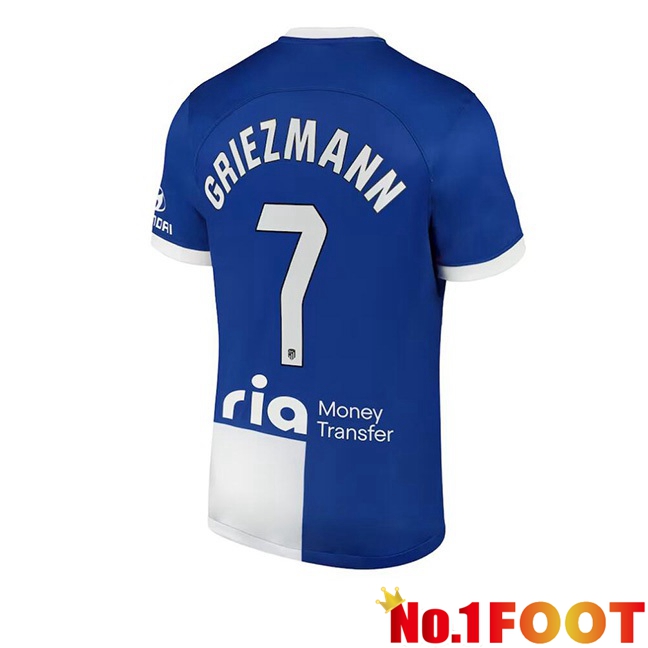 Atletico Madrid (Griezmann 7) Away Football Jersey Blue 2023/2024