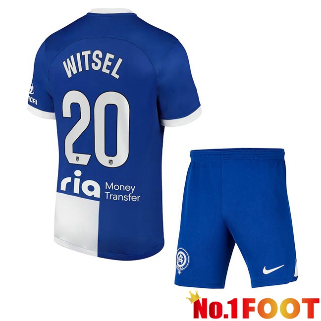 Atletico Madrid (Witsel 20) Kids Away Football Jersey Blue 2023/2024