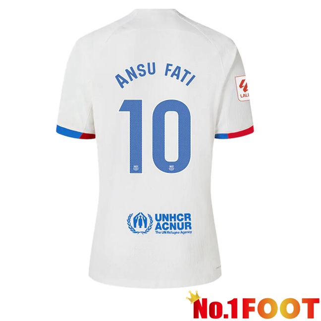 FC Barcelona (ANSU FATI 10) Away Football Jersey White 2023/2024