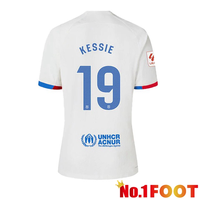 FC Barcelona (KESSIE 19) Away Football Jersey White 2023/2024