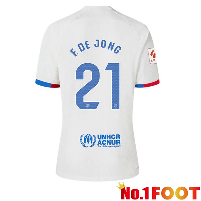 FC Barcelona (F. DE JONG 21) Away Football Jersey White 2023/2024