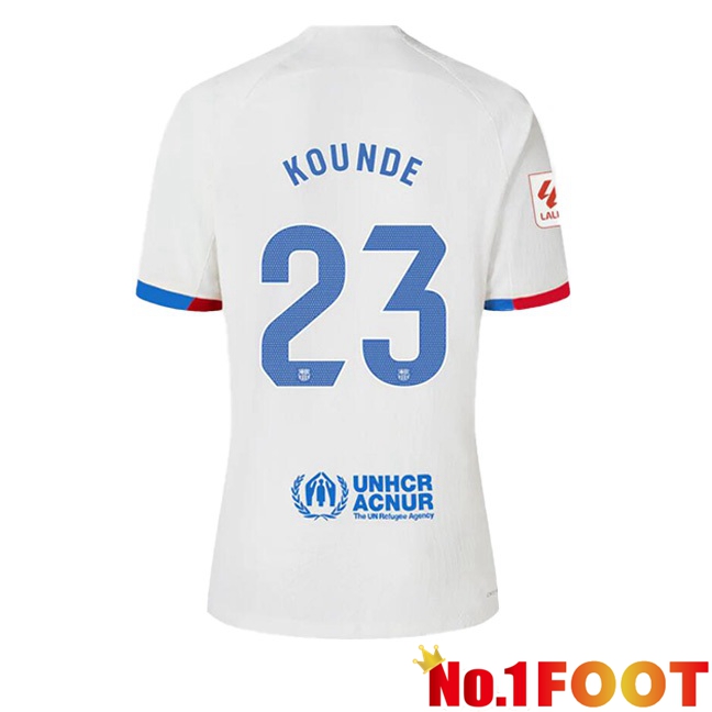 FC Barcelona (KOUNDE 23) Away Football Jersey White 2023/2024