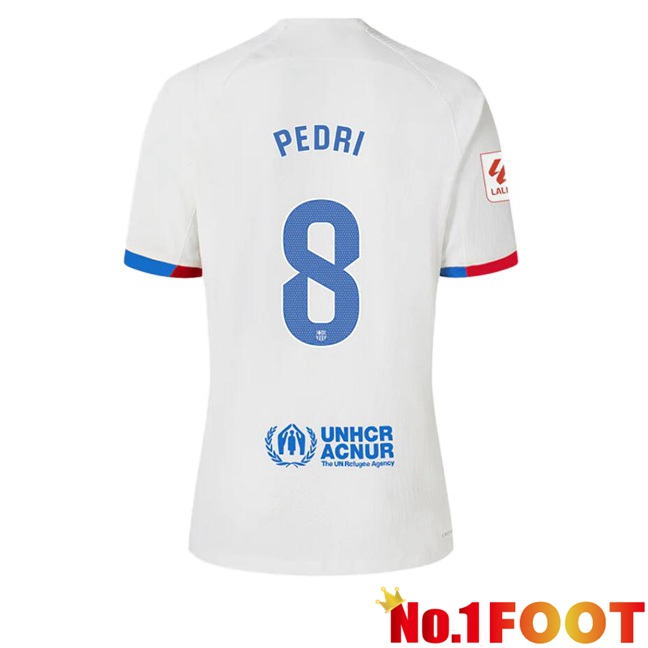 FC Barcelona (PEDRI 8) Away Football Jersey White 2023/2024