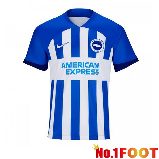 FC Brighton Home Football Jersey Blue White 2023/2024