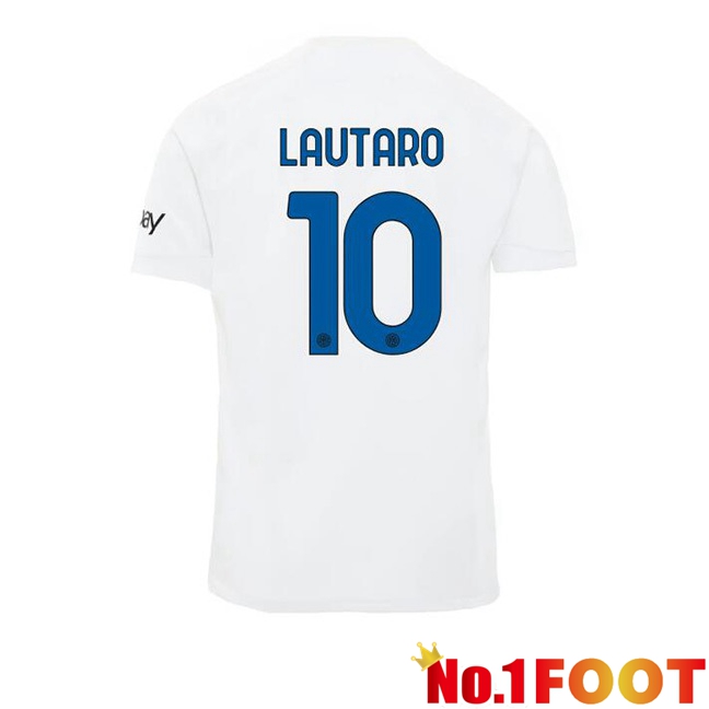 Inter Milan (LAUTARO 10) Away Football Jersey White 2023/2024