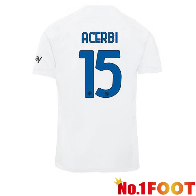 Inter Milan (ACERBI 15) Away Football Jersey White 2023/2024