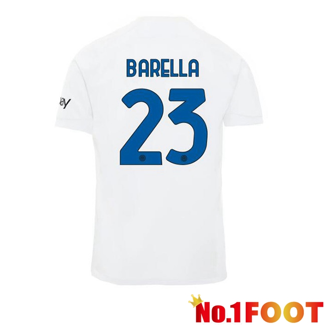 Inter Milan (BARELLA 23) Away Football Jersey White 2023/2024