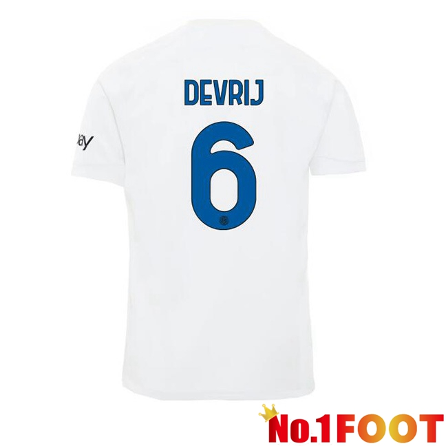 Inter Milan (DE VRIJ 6) Away Football Jersey White 2023/2024